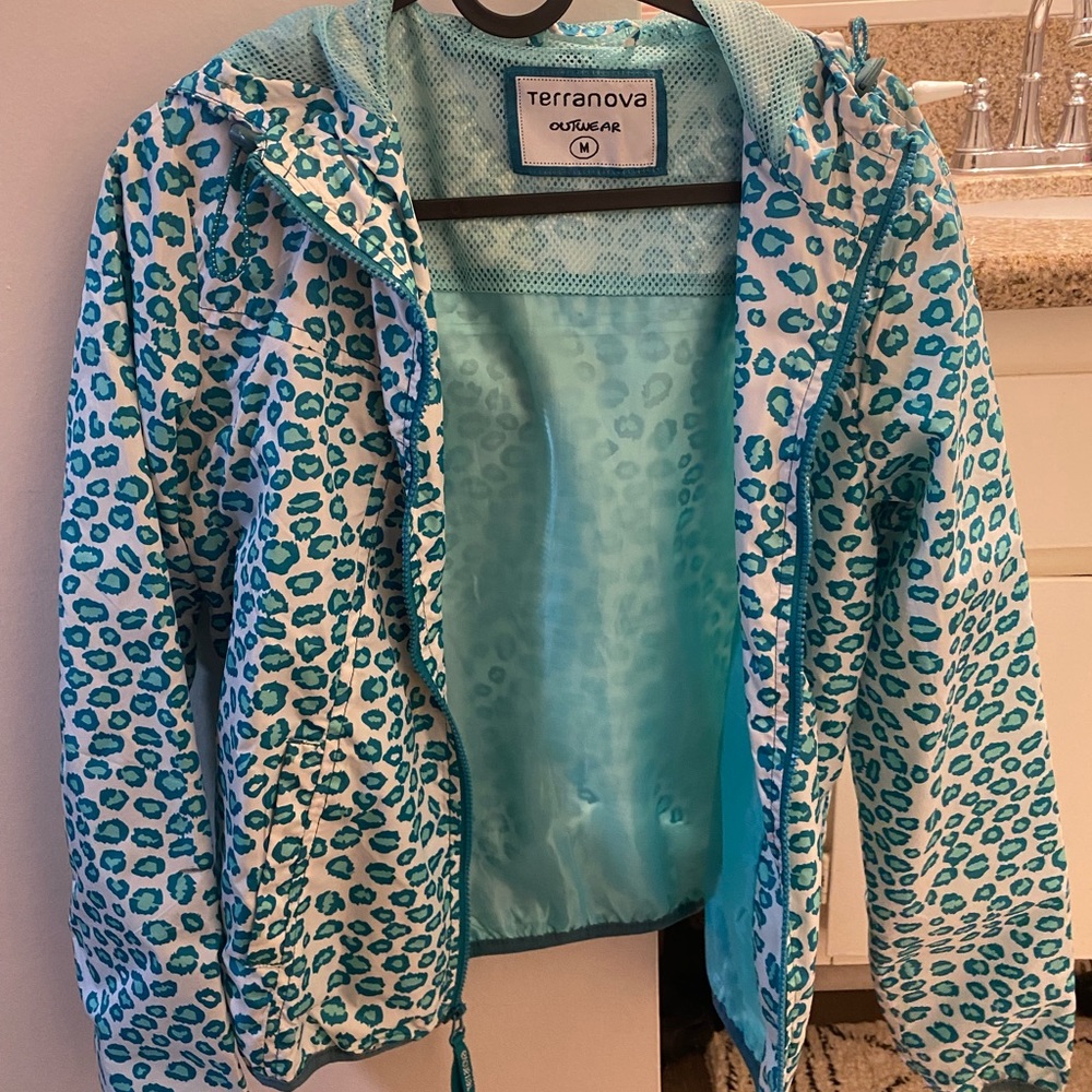 Women leopard print nylon fabric jacket